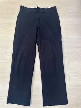 Dickies Black Straight-Leg Work Dress Pants